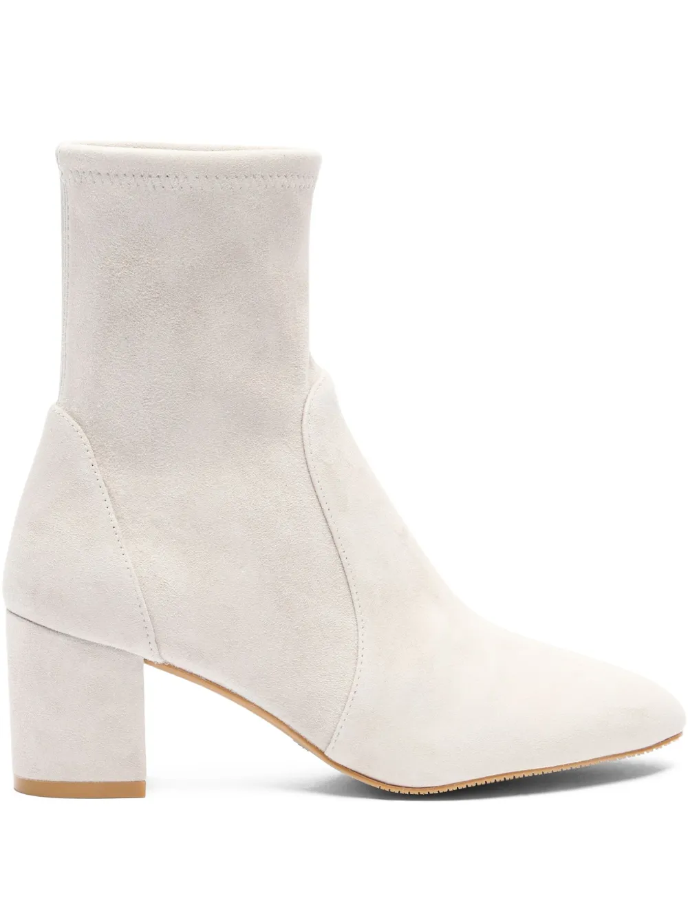 Stuart Weitzman sock-fit block-heel boots White