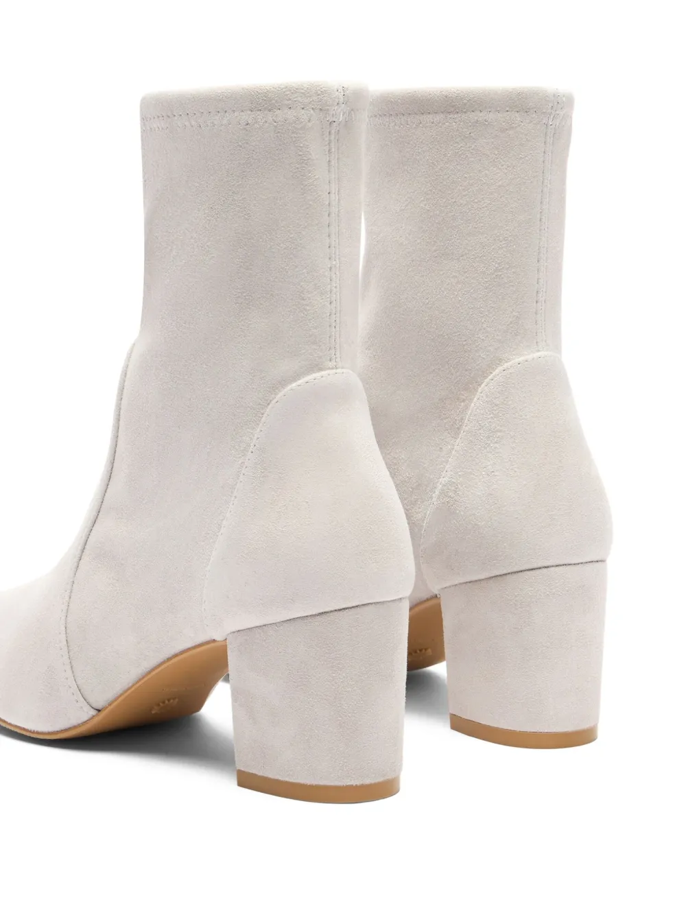 Stuart Weitzman sock-fit block-heel boots White
