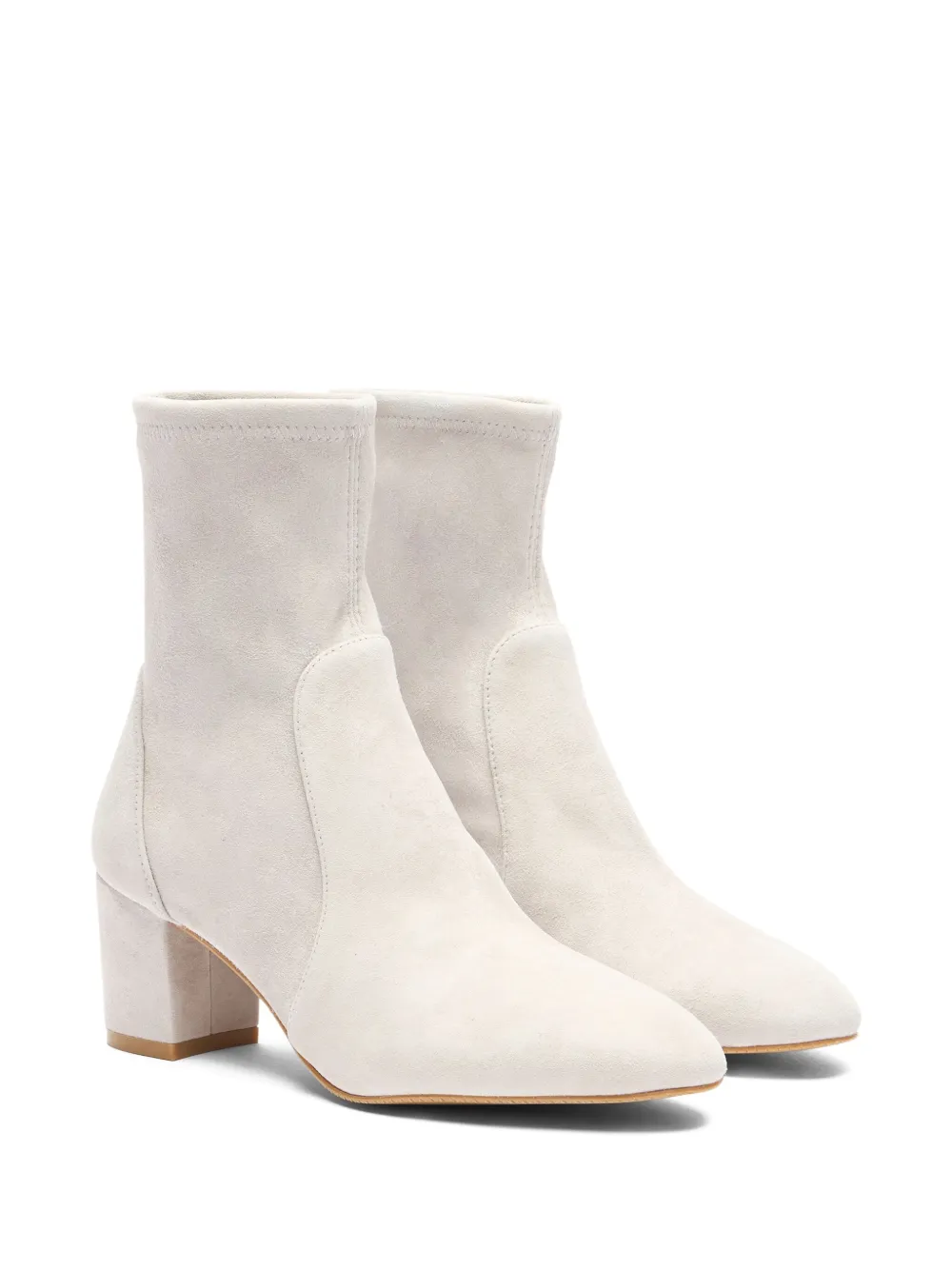 Stuart Weitzman sock-fit block-heel boots White