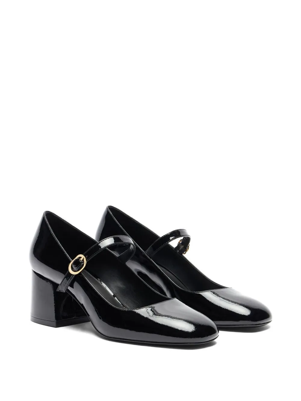 Stuart Weitzman Patent Leather Buckle Pumps In Black