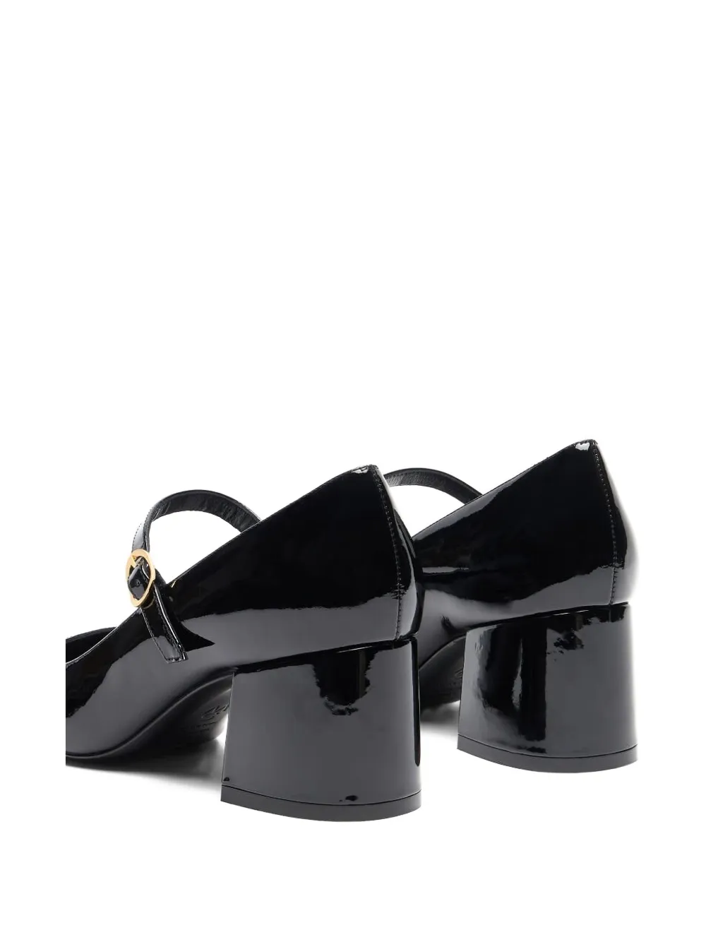 Stuart Weitzman Patent Leather Buckle Pumps In Black