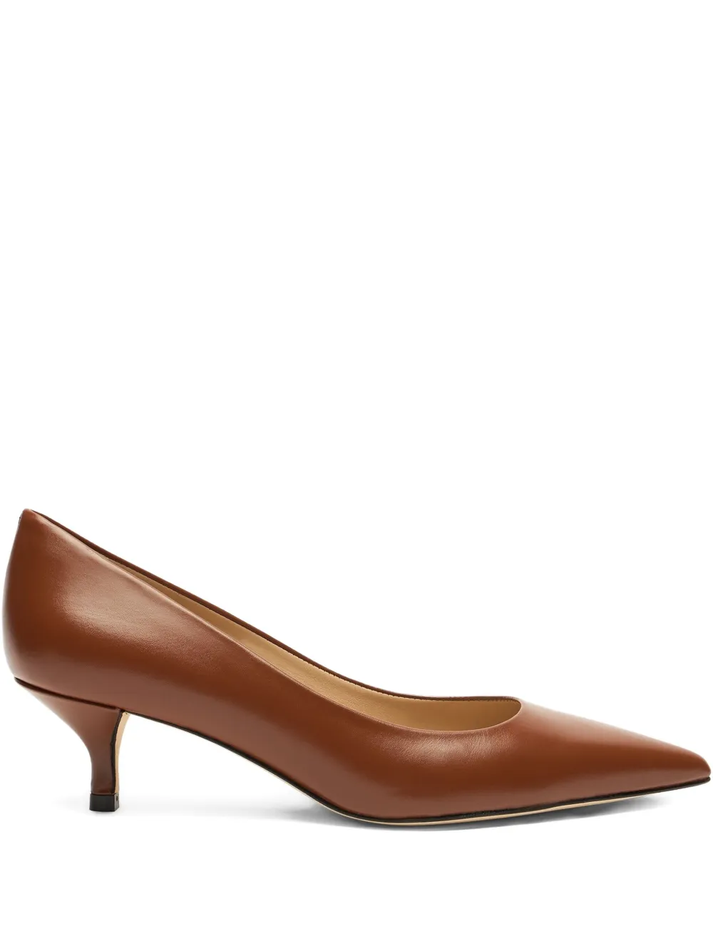 Stuart Weitzman 50mm Stuart Power leather pointed-toe pumps Brown