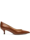 Stuart Weitzman 50mm Stuart Power leather pointed-toe pumps - Brown