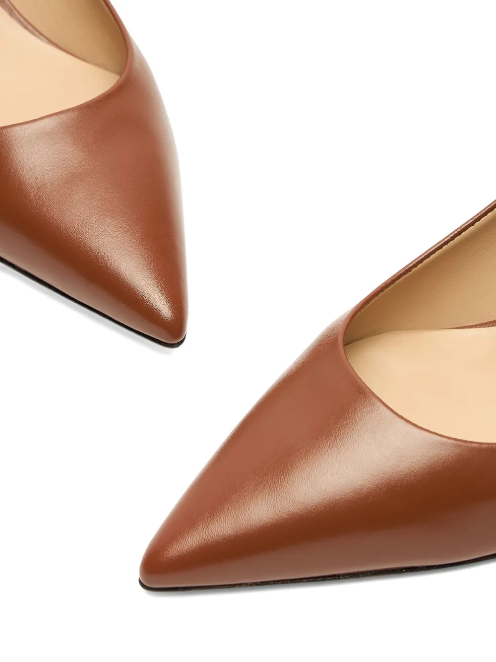Stuart Weitzman 50mm Stuart Power leather pointed-toe pumps Brown
