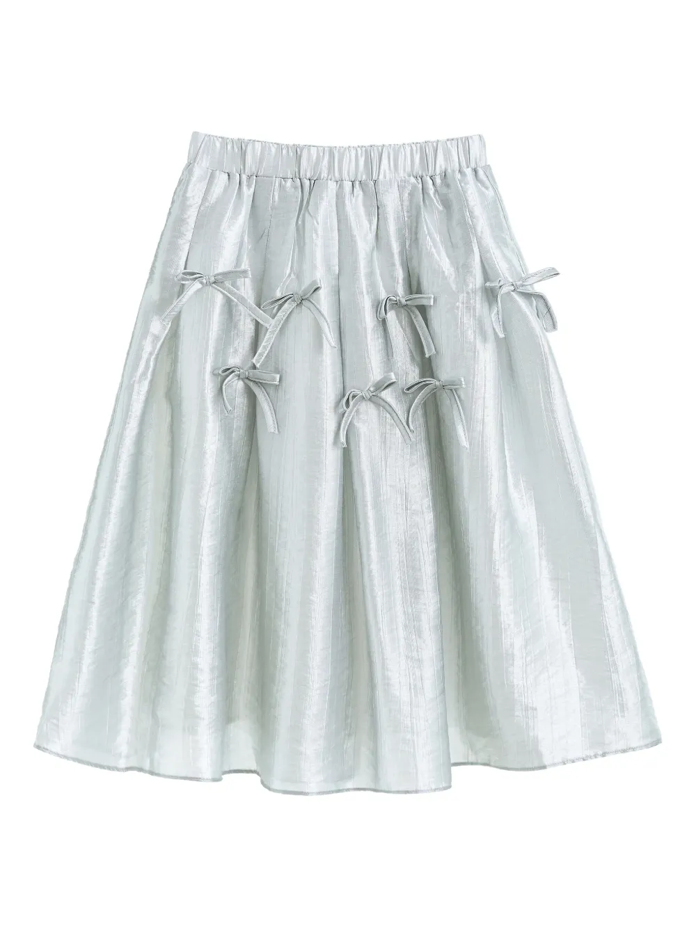 Tulleen bow-embellished pleated skirt set Grijs
