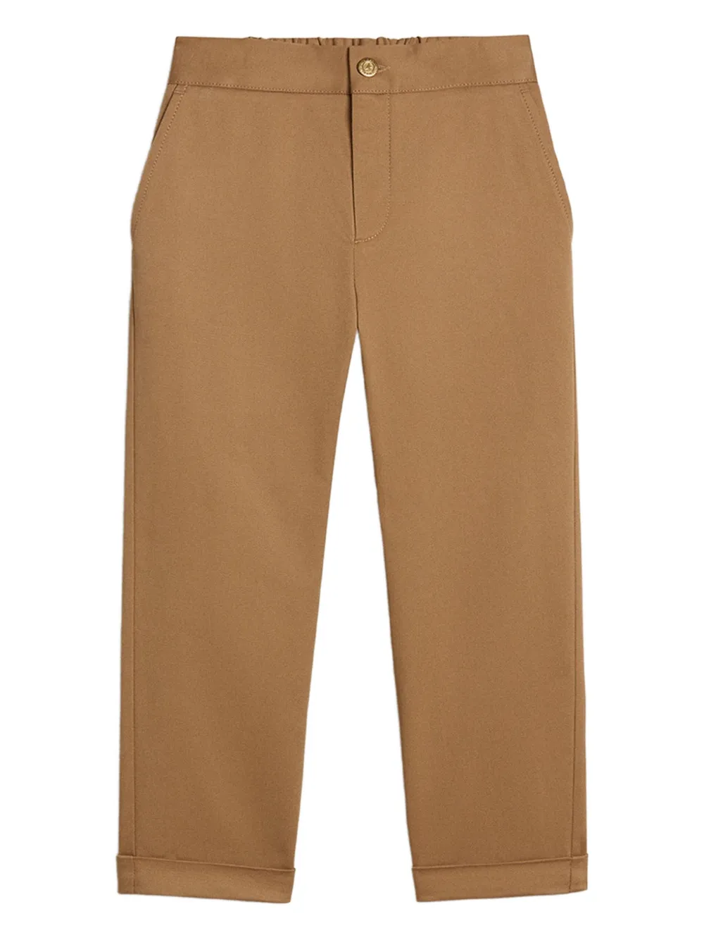 Golden Goose Kids folded-hem embroidered trousers | Brown | Image 1
