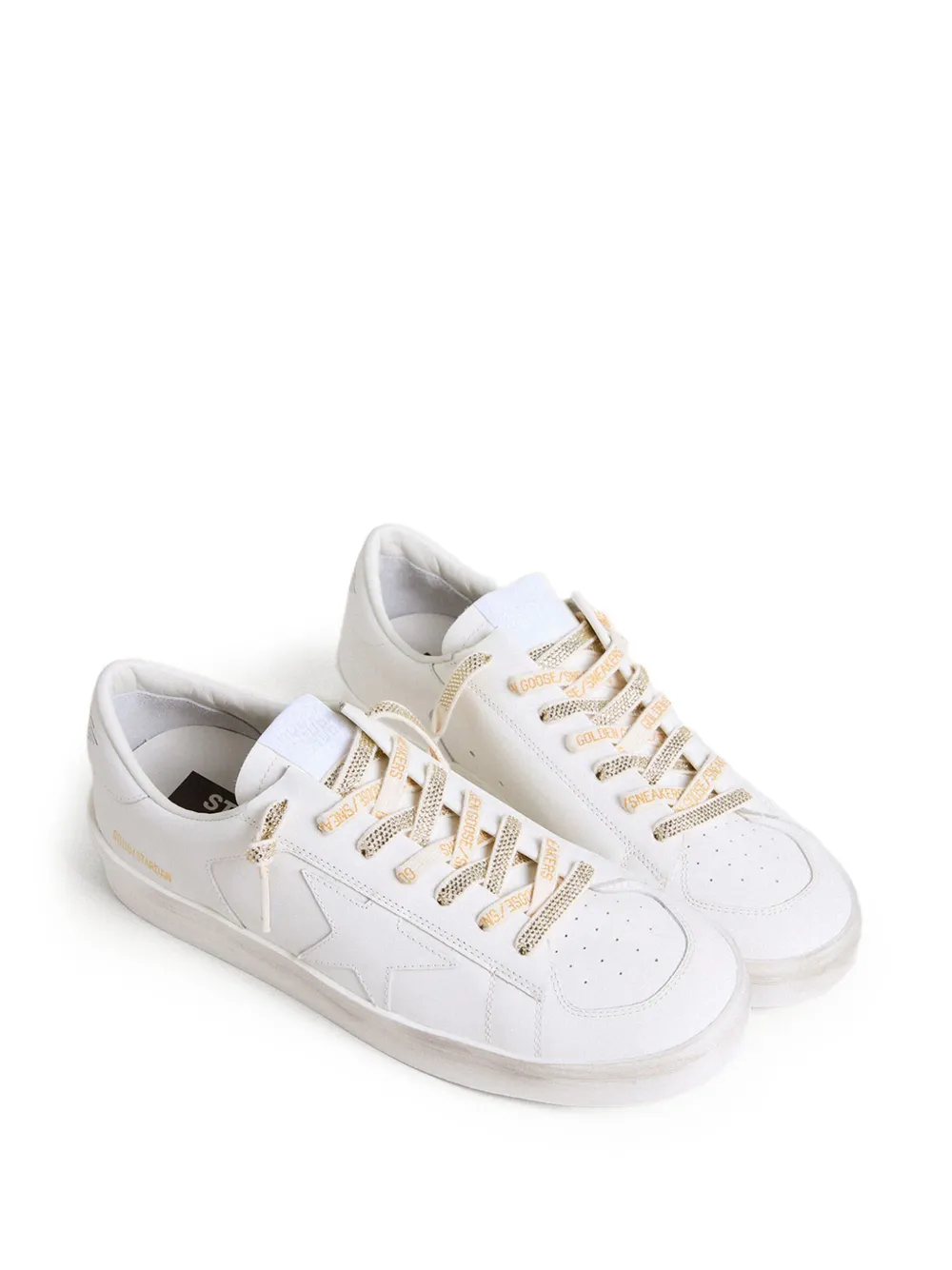 Golden Goose strass-embellished cotton shoe laces White