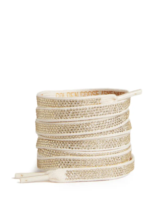 Golden Goose Strass-embellished Cotton Shoe Laces in White