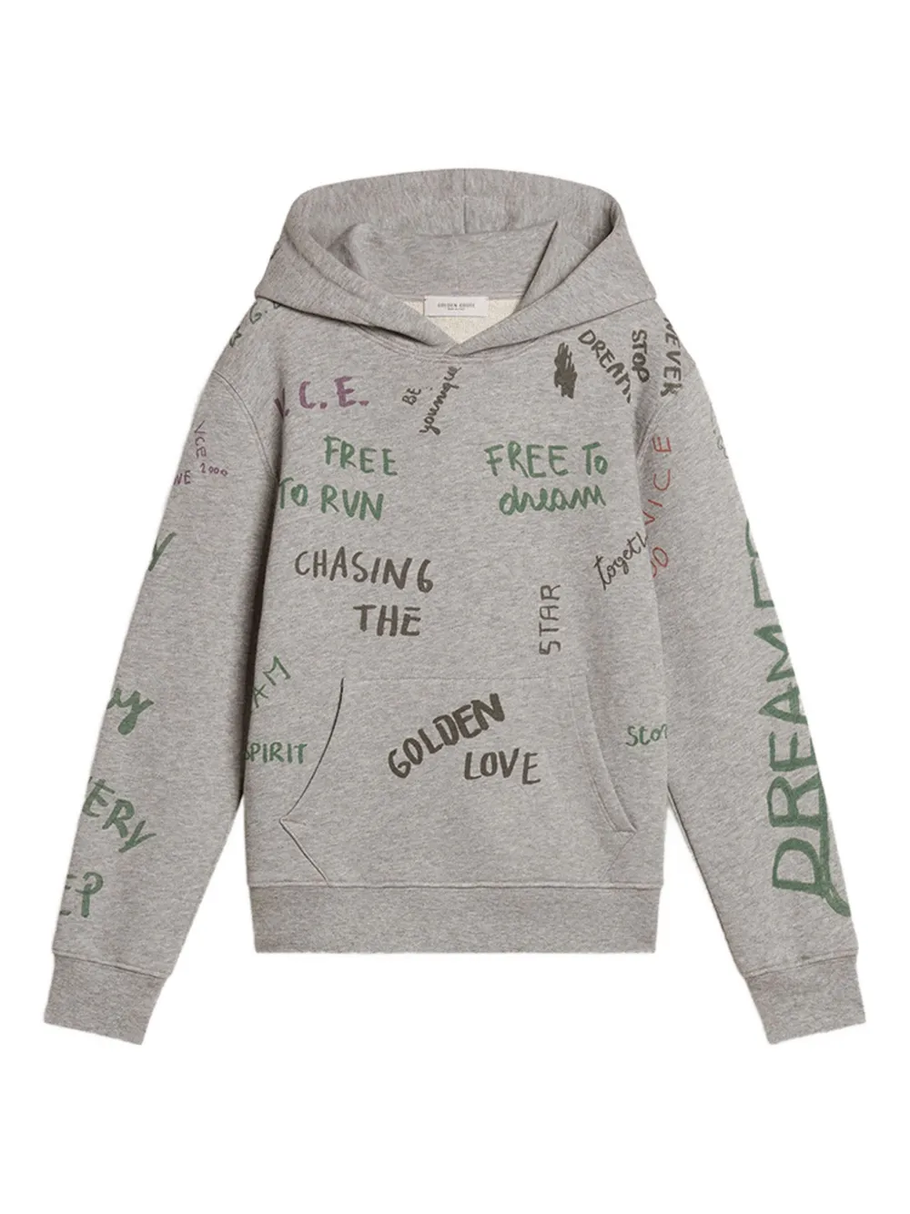 Golden Goose Kids printed fleece hoodie | Grey | Image 1