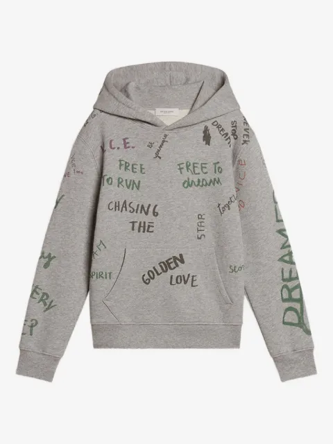 Golden Goose Kids printed fleece hoodie