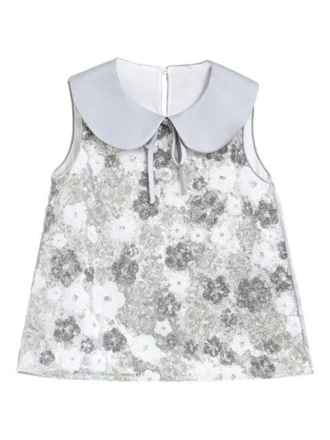 Tulleen sequin-floral sleeveless set