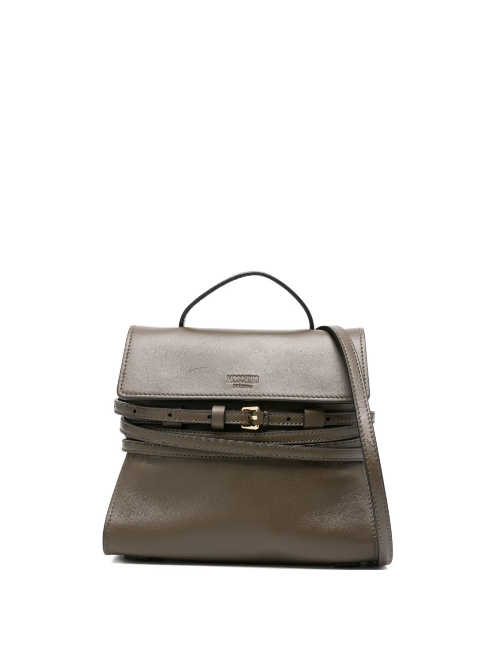 Moschino Tie Me leren shopper Bruin