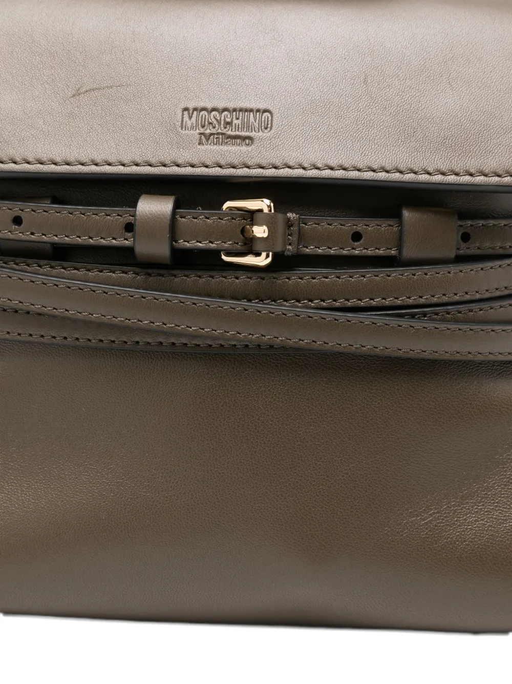 Moschino Tie Me leren shopper Bruin