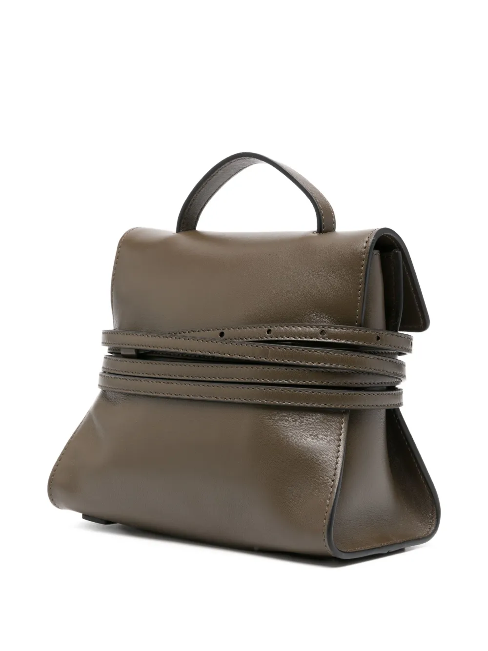 Moschino Tie Me leren shopper Bruin