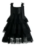 Tulleen sequin-embellished tiered dress - Black