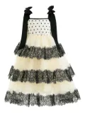 Tulleen polka-dot lace dress - White