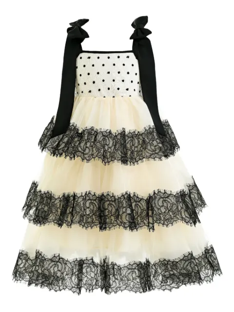 Tulleen polka-dot lace dress