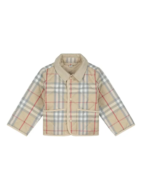 BURBERRY キッズ ジャケット Burberry Kids チェック キルティングジャケット | ニュートラル