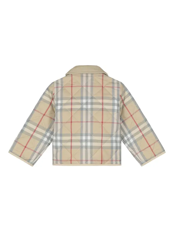 Burberry Kids チェック キルティングジャケット | ニュートラル