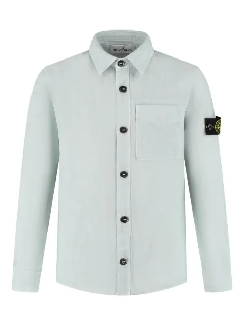 Stone Island Junior Compass-badge button-down shirt