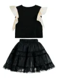 Tulleen glitter ruffled skirt set - Black
