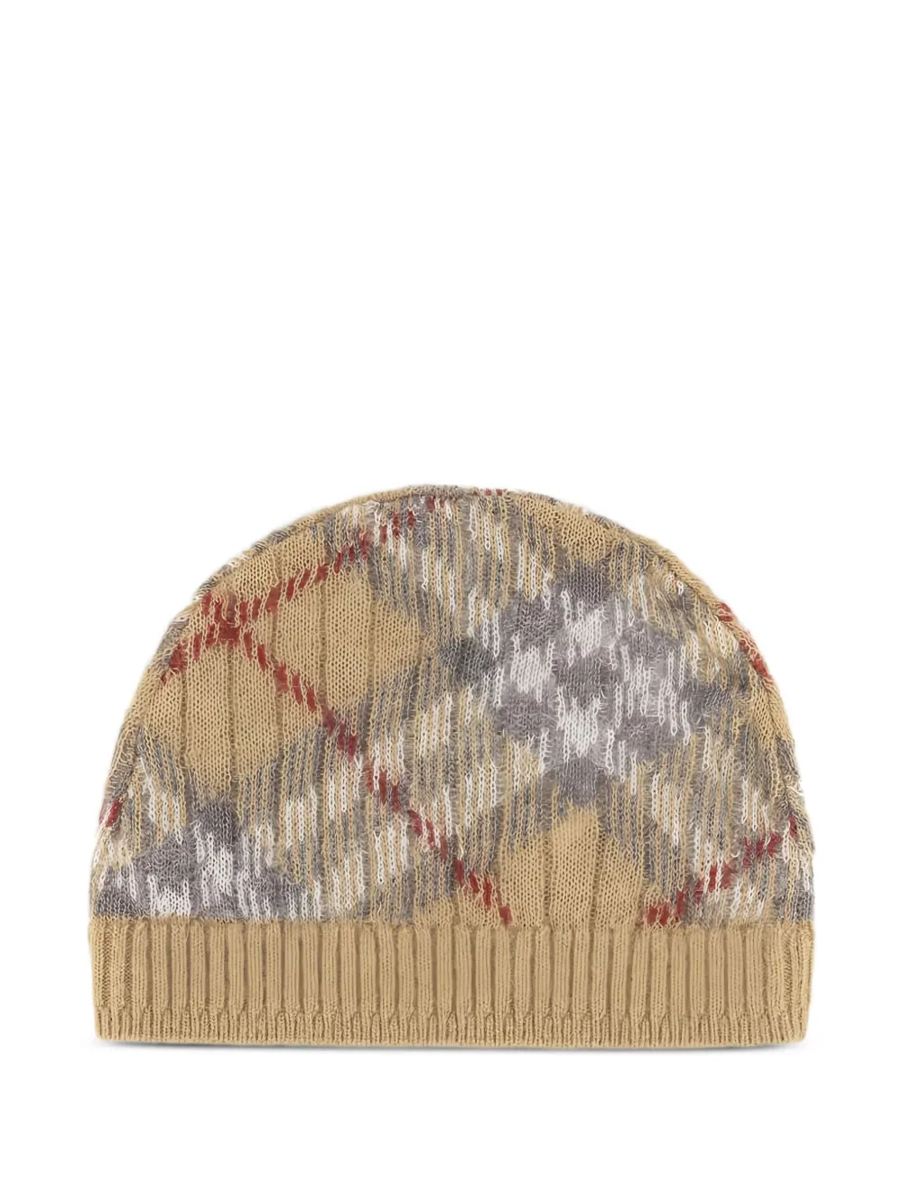Burberry Kids checked beanie hat Beige