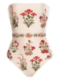 Agua By Agua Bendita Ilusión Canna floral-print swimsuit - White
