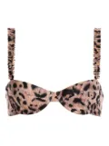 Agua By Agua Bendita leopard-print bikini top - Brown