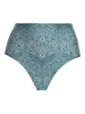 Agua By Agua Bendita Magenta Ceiba floral-print high-waist bikini bottoms - Blue