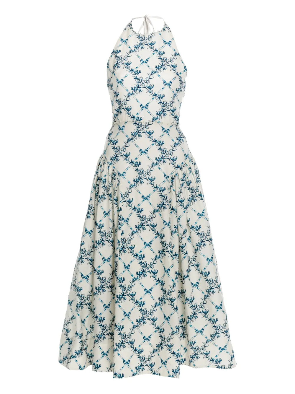 Agua By Agua Bendita Halterjurk met bloemenprint Wit
