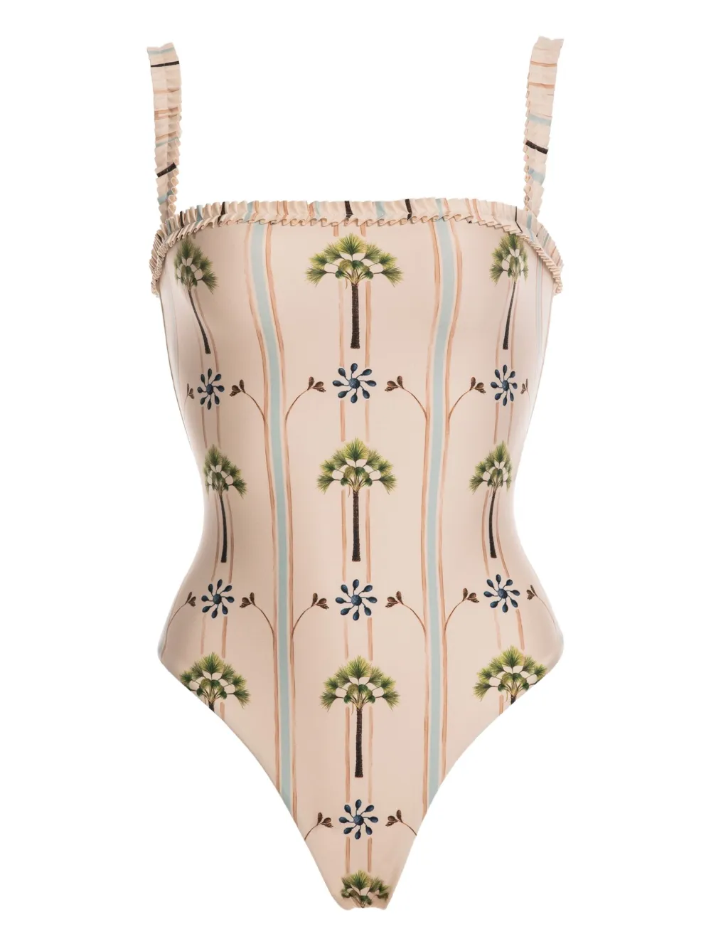 Agua By Agua Bendita Limón Moriche badpak met palmboom en ruches Wit