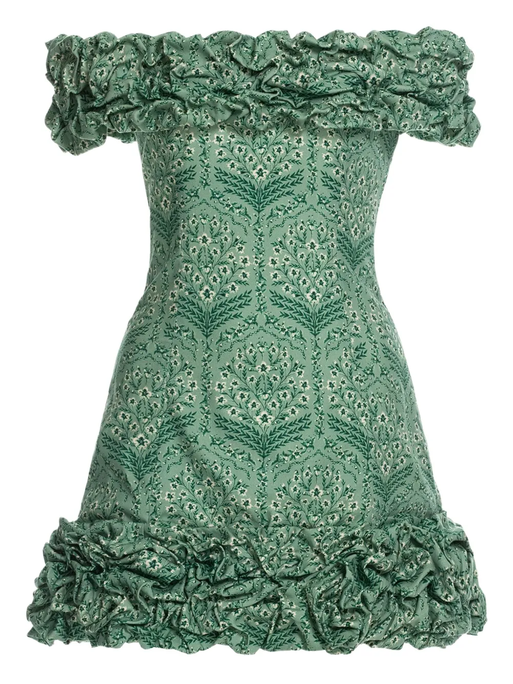 Agua By Agua Bendita Jurk met bloemenprint en ruches Groen