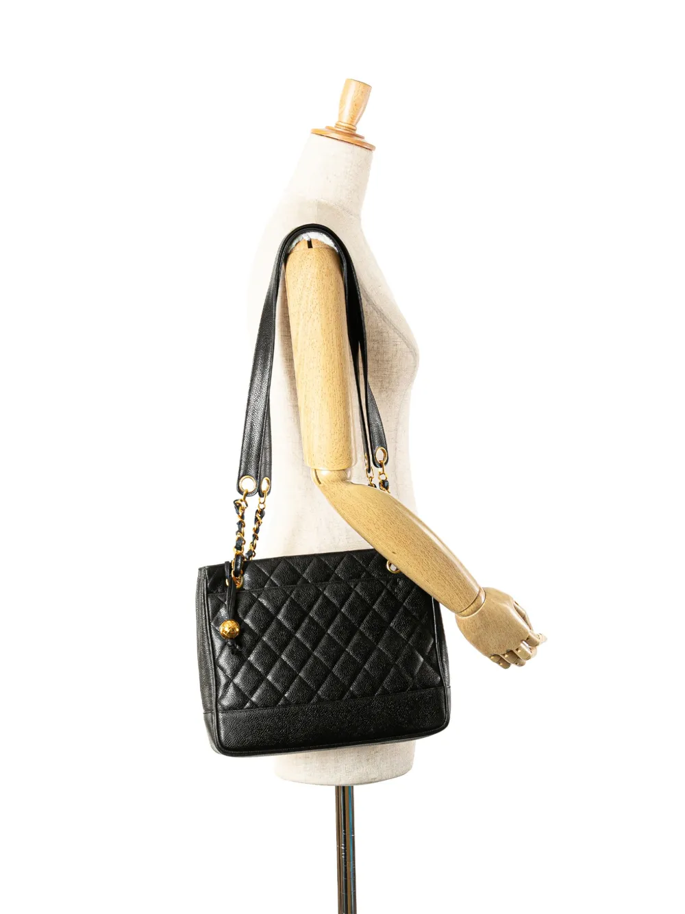 CHANEL Pre-Owned 1991-1994 Quilted Caviar Chain tote bag | Pre-Owned | Image 2