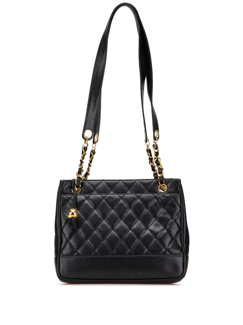 CHANEL Pre-Owned 1991-1994 Quilted Caviar Chain tote bag | Black | Image 1