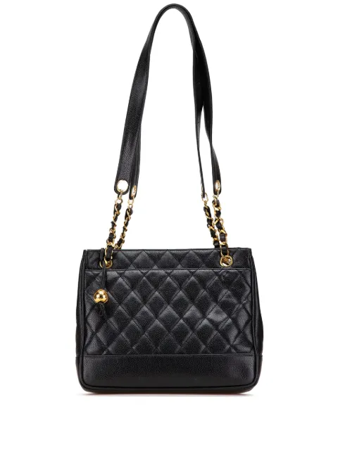 CHANEL Pre-Owned 1991-1994 Quilted Caviar Chain tote bag