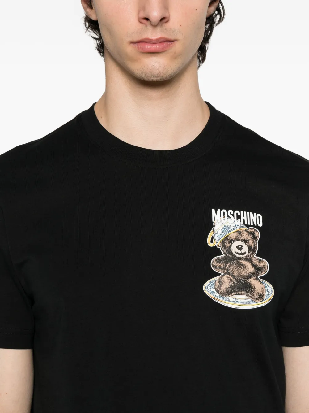 Moschino teddy-print T-shirt Zwart