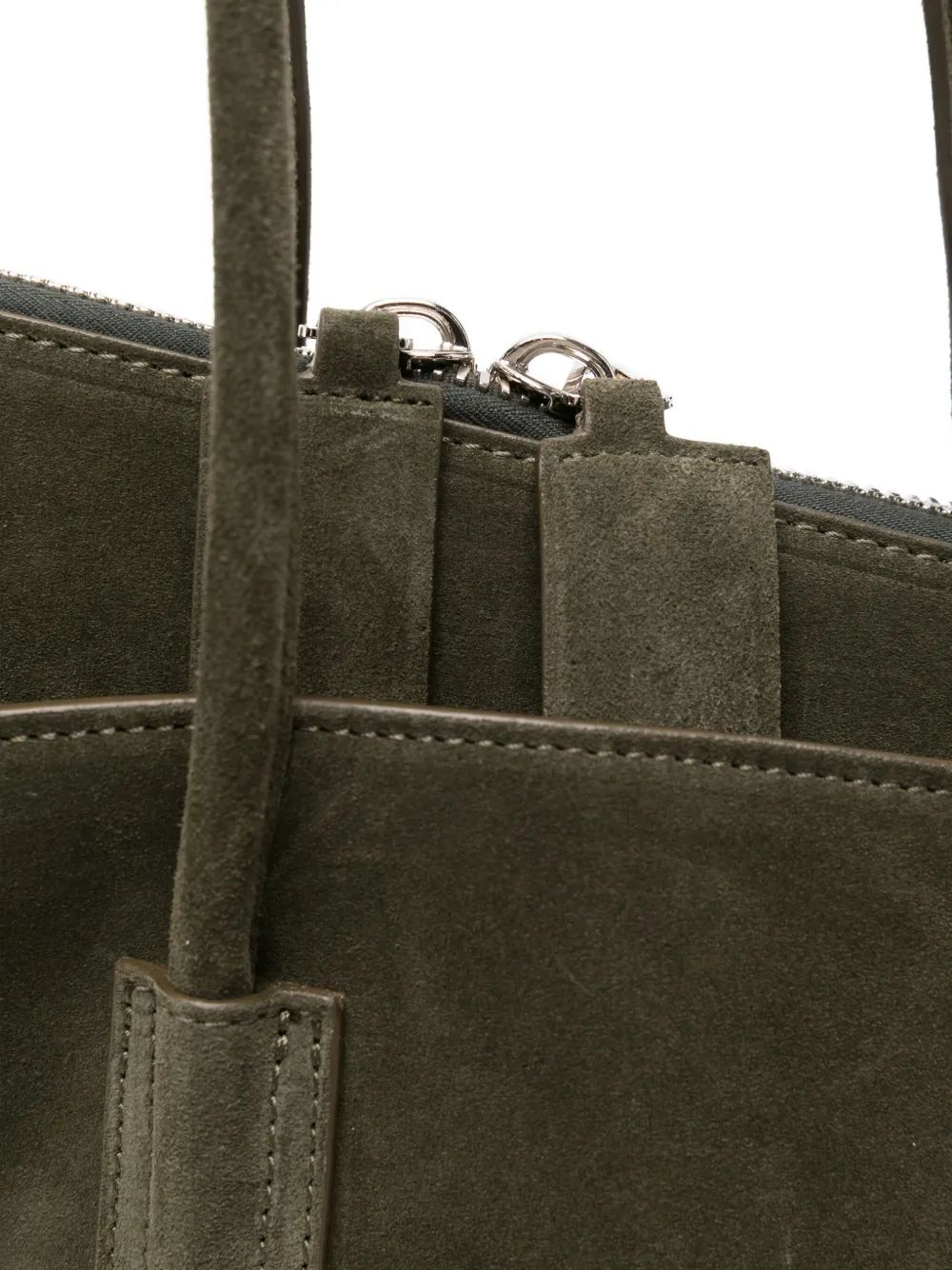 Attico Suede Cross Body Bag In Gray