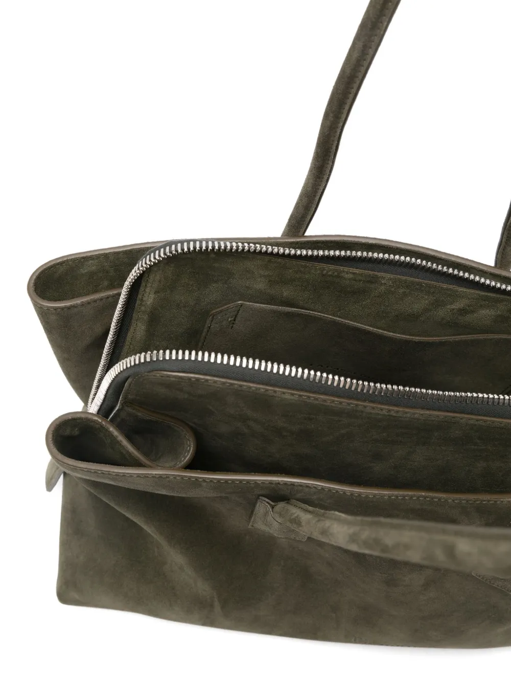 Attico Suede Cross Body Bag In Gray