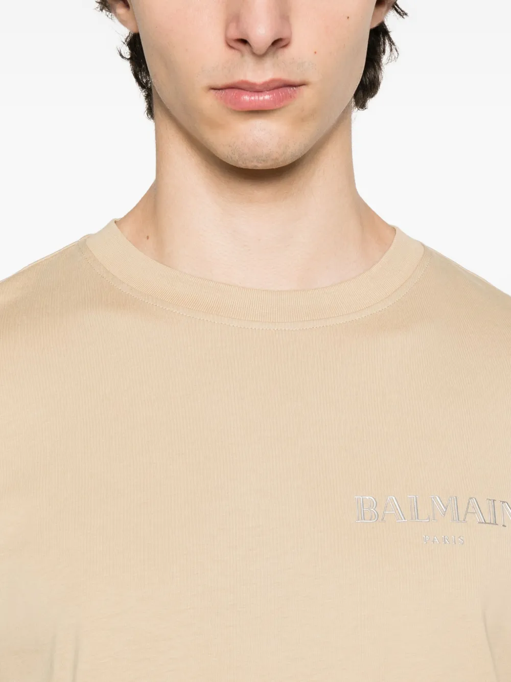 Balmain T-shirt met logodetail Beige