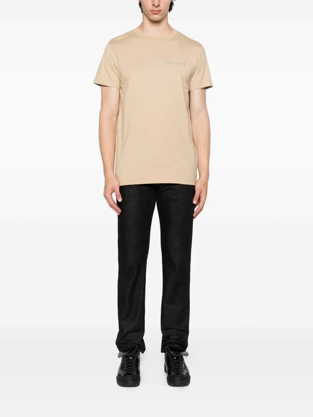 Balmain T-shirt met logodetail Beige