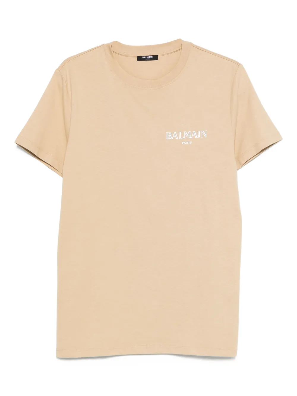 Balmain logo-detail cotton T-shirt Beige