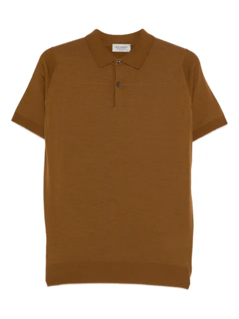 John Smedley Payton buttoned short-sleeve polo shirt