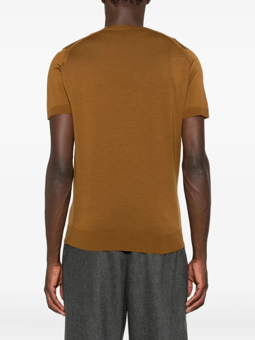 John Smedley Short-sleeved Sweater In Brown