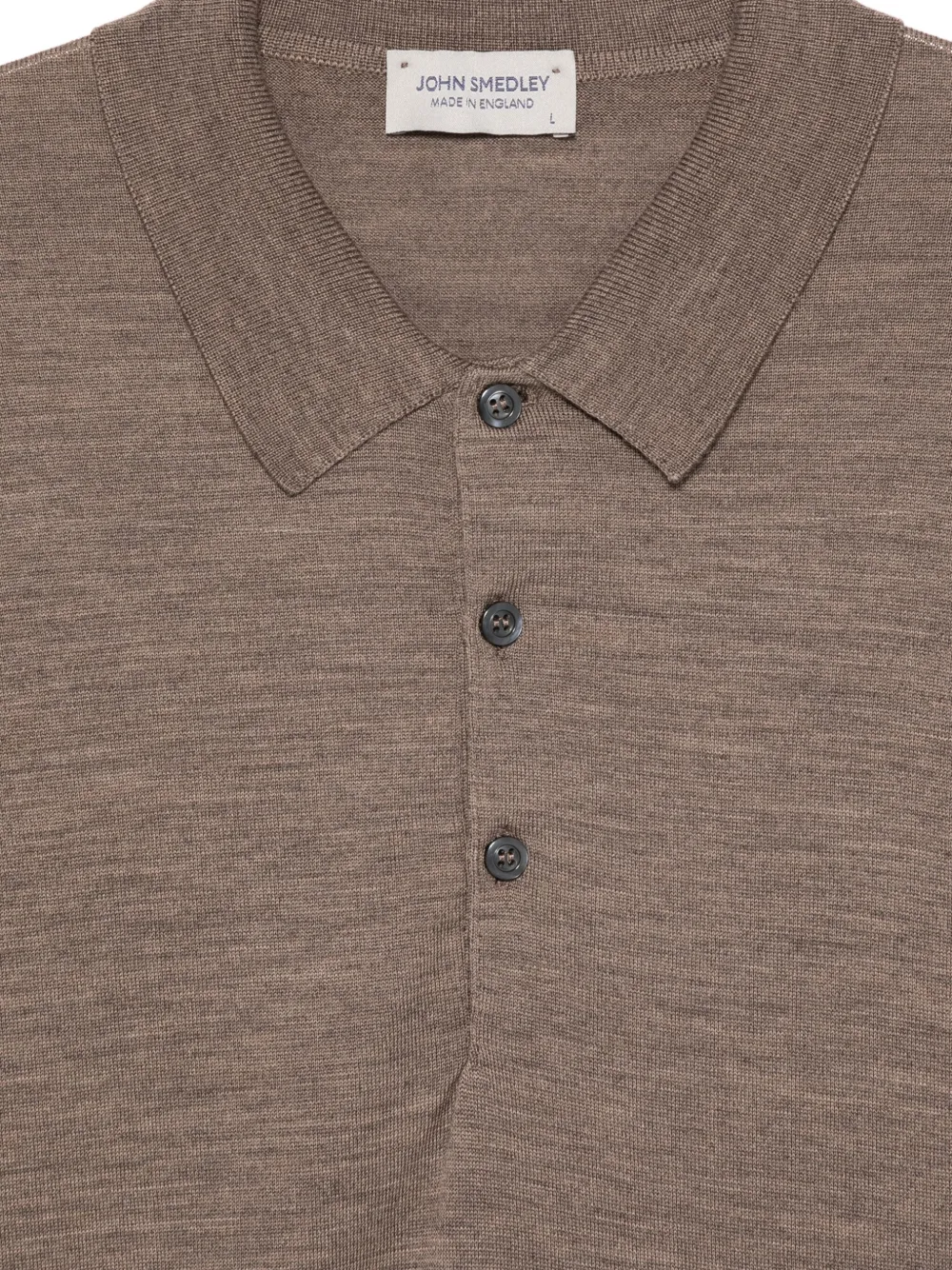 John Smedley Poloshirt met lange mouwen Bruin