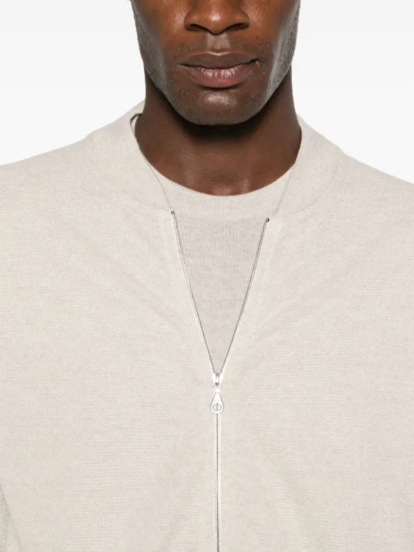 john smedlley 90's crew neck cardigan John Smedley Zipped-front
