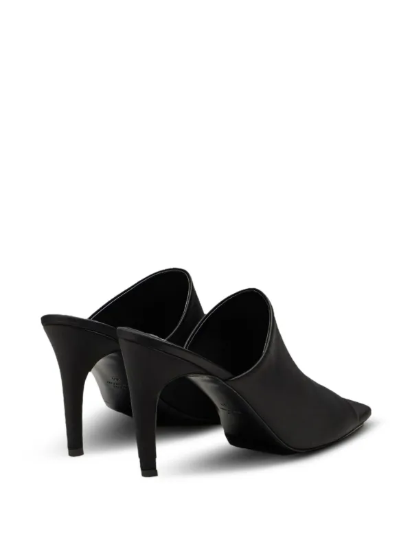 TOTEME 85mm Satin square-toe Mules | Black | FARFETCH