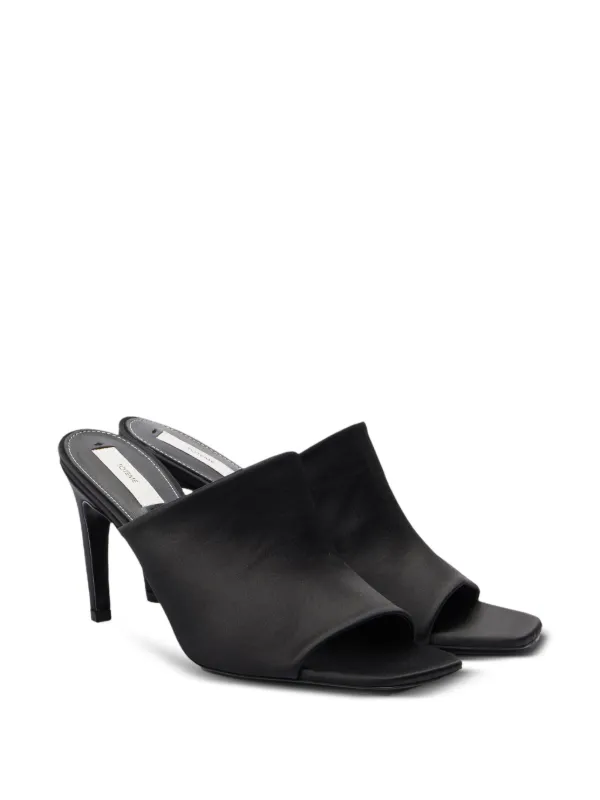TOTEME 85mm Satin square-toe Mules Black FARFETCH PH