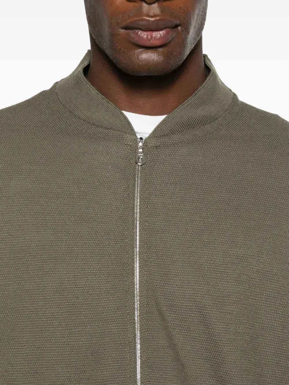 John Smedley Zipped Cardigan In Brown
