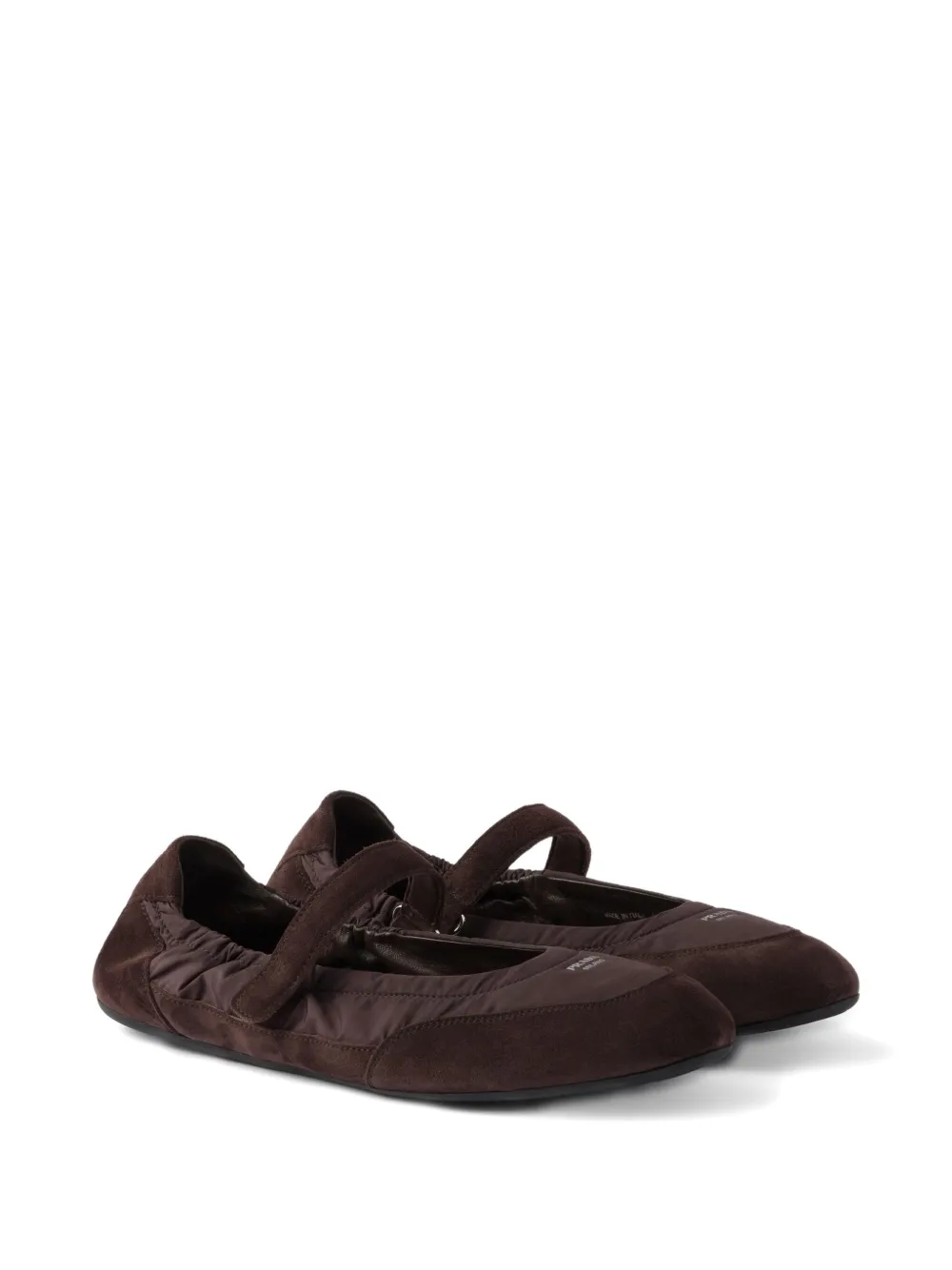 Prada Collapse suede ballet flats Brown