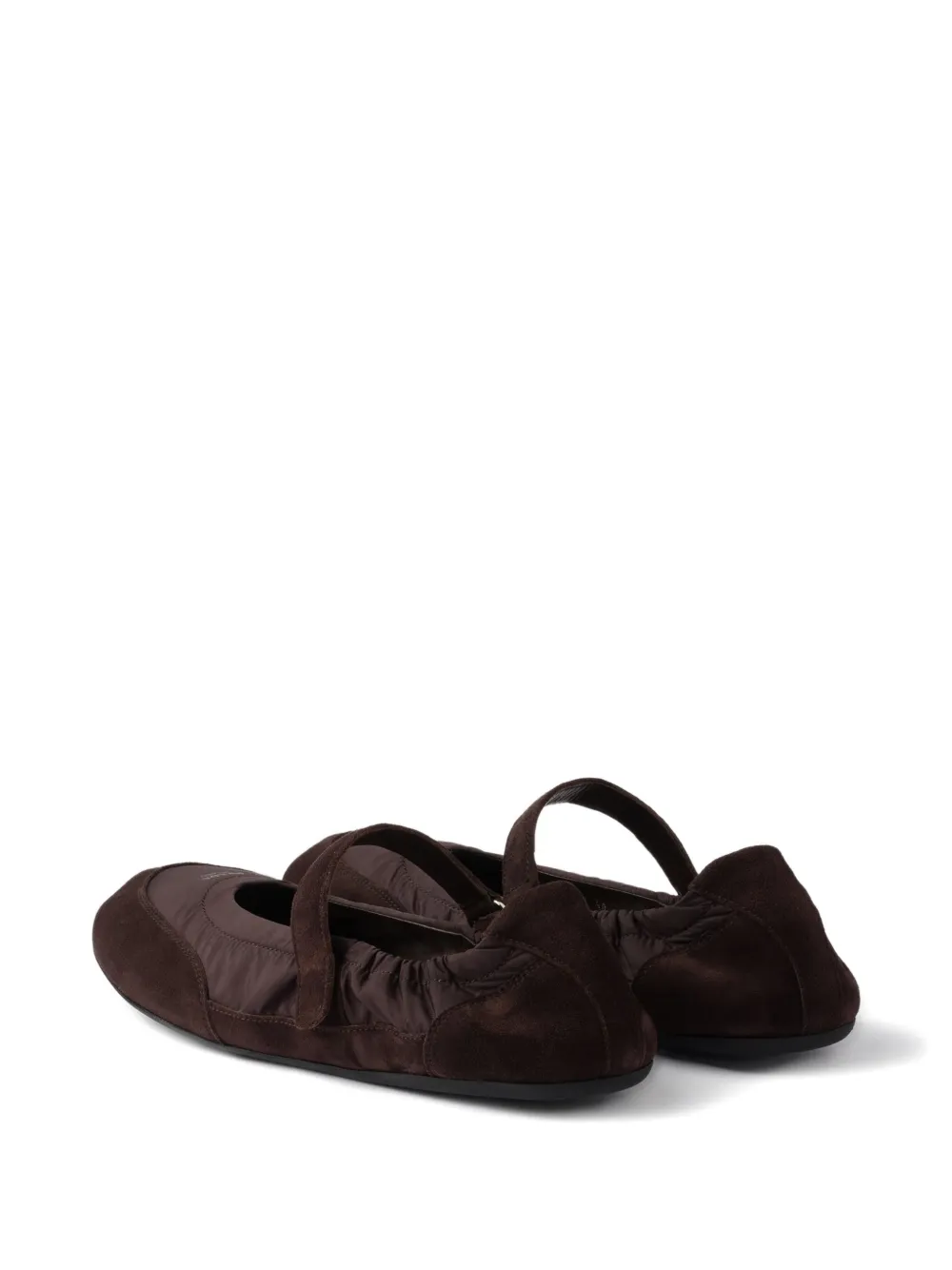 Prada Collapse suede ballet flats Brown